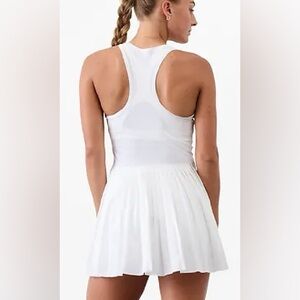 Athleta Match Point Pleated Dress, White, Size Tall-L